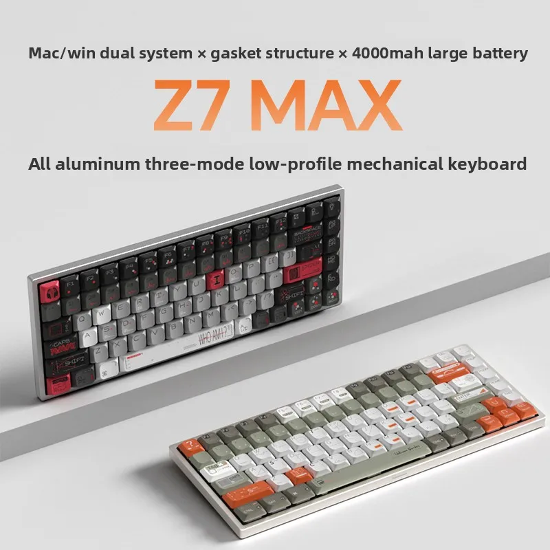 

Keychron Z7MAX 3-Mode Low-Profile Mechanical Keyboard Gasket Mount Ultra-Thin 84-Key Compatible with Mac/Win Aluminum Frame