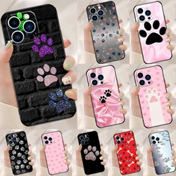 cat Dog paw design Case For iPhone 15 14 13 11 12 16 Pro Max Mini X XS Max XR SE2 Plus Shockproof Soft Back Cover