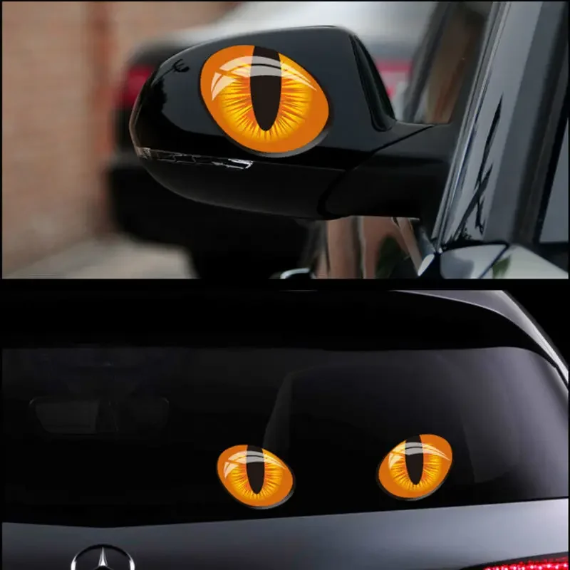 3D Stereo Reflective Eyes Stickers for Car Rearview Mirror Auto Strong Reflective Cat Eyes Waterproof  for Truck SUV Accessories