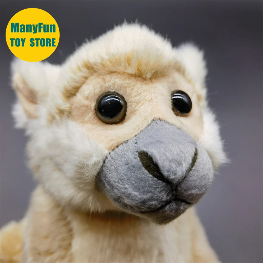 Realistic Squirrel Monkey Plush Toy Lifelike Saimiri sciureus Stuffed Animal Jungle Monkey Plushie, Lemur Doll Collectors