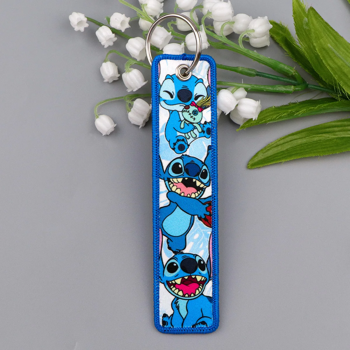 لطيف غرزة مطرزة مفتاح Fobs الكرتون مفتاح العلامات كول المفاتيح لسيارة الدراجات النارية كيرينغ تشافيرو مجوهرات هدايا الاطفال