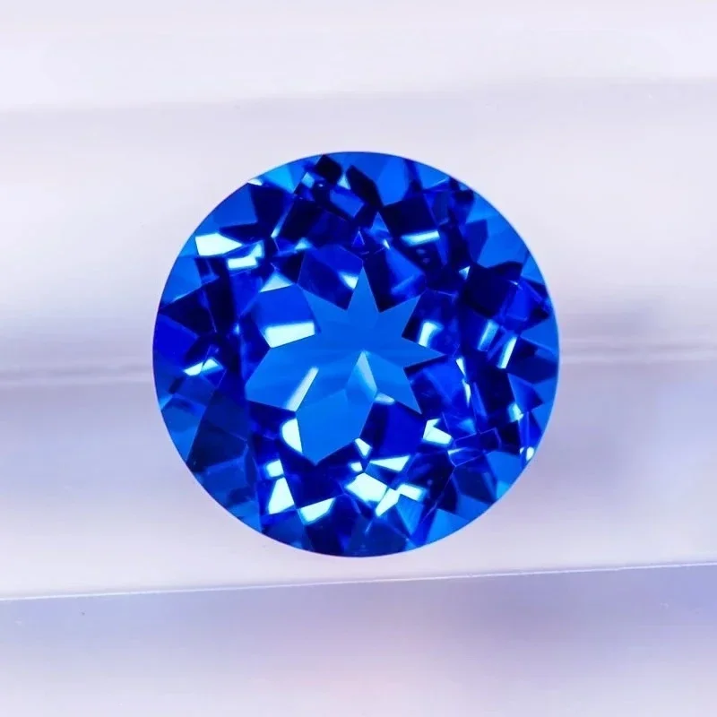 High Quality Lab Grown Cobalt Spinel Blue Color Round Shape Gemstone For Charms Jewelry Making Materials Selectable Certificate