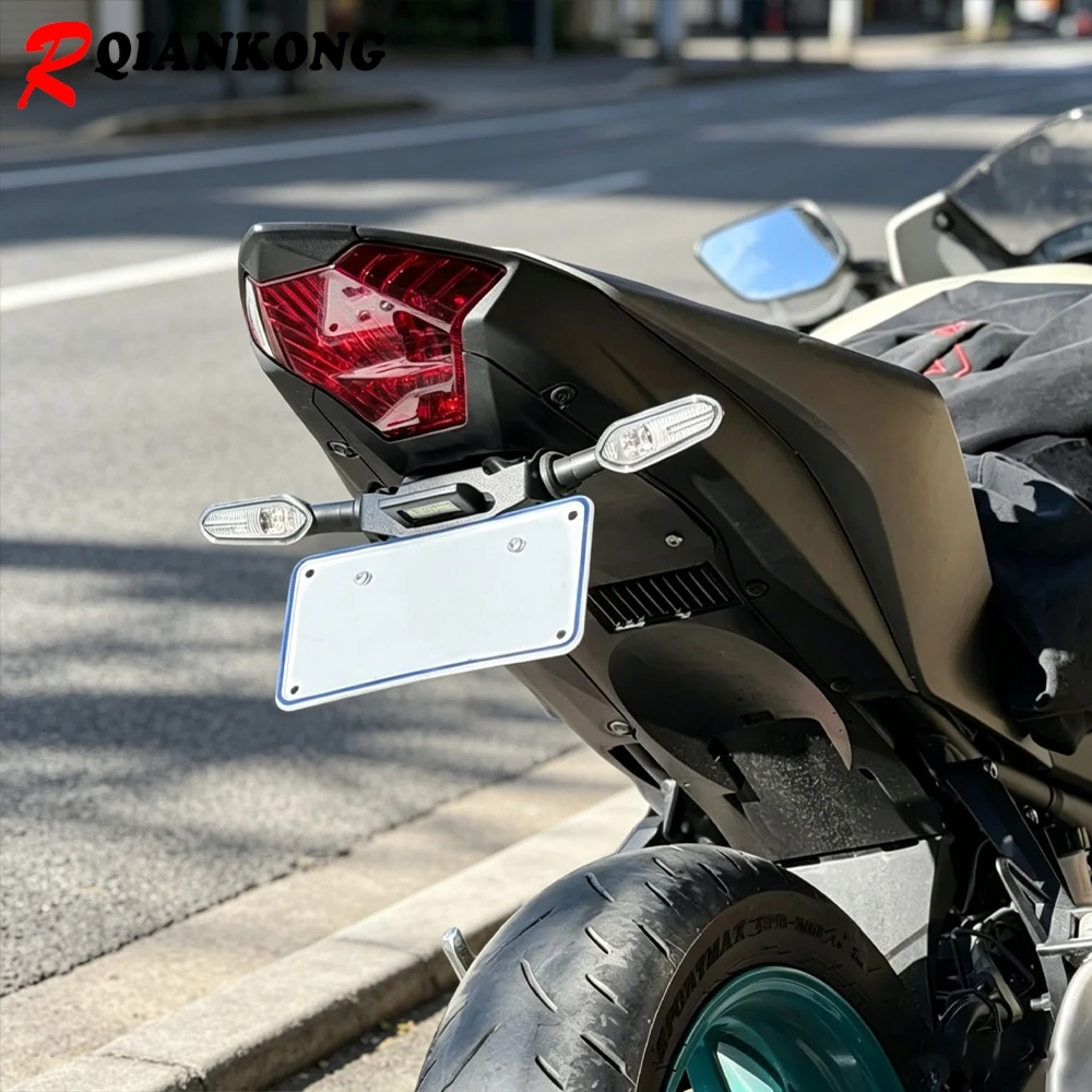 FOR YAMAHA YZFR3 YZF R3 YZF-R3 2015 - 2022 2023 2024 2025 2026 Short Tail Rear Wing Folding License Plate Frame Holder Bracket