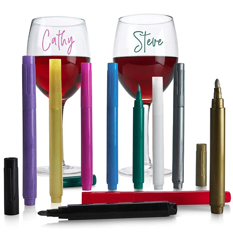 5pcs10 Color Wine Glass Marker Pen Pearlescent Metallic DIY Photo Album Greeting Card Water-based  Graffiti