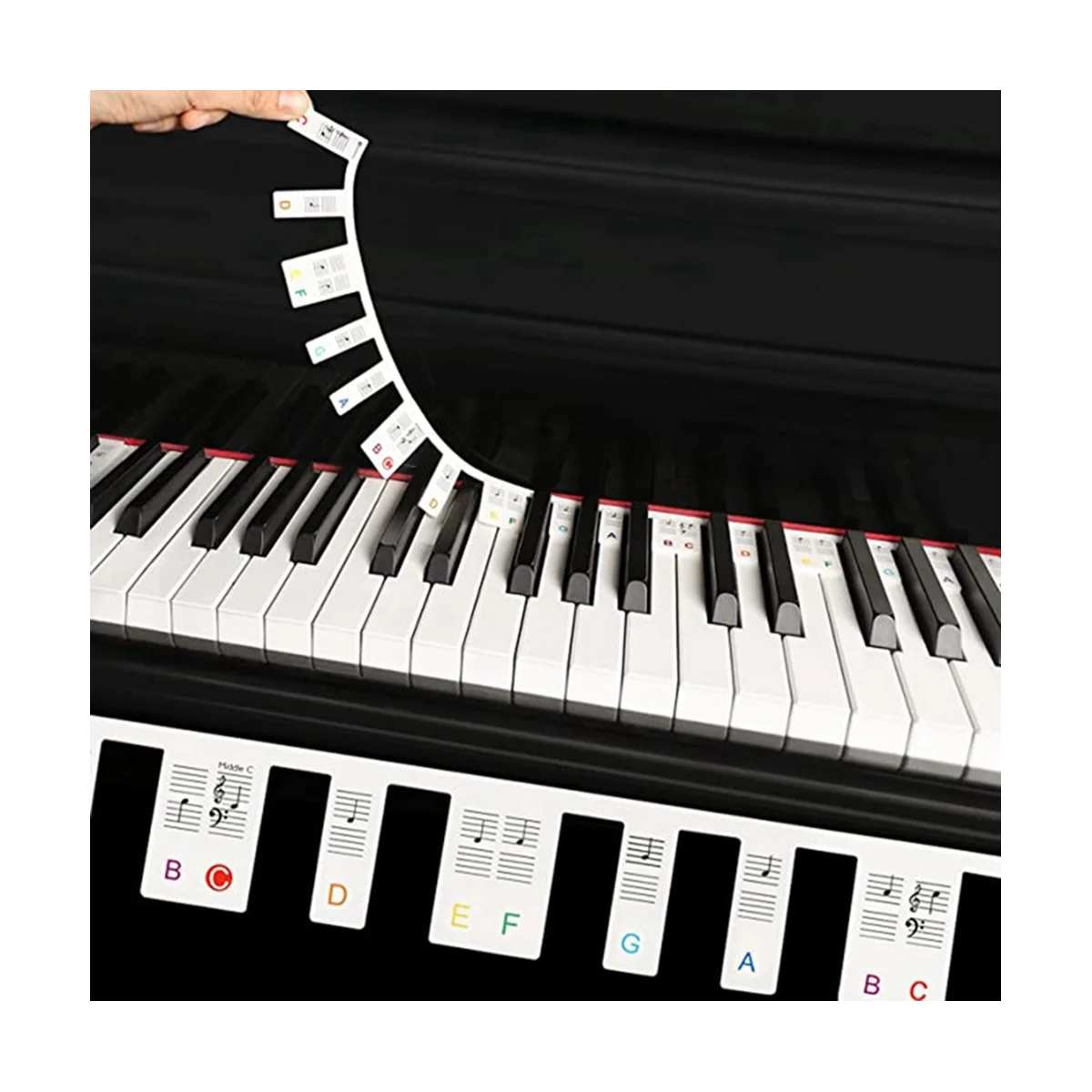 Detachable Piano Keyboard Note Label, 88 Keys Piano Note Guide and Piano Key Guide,