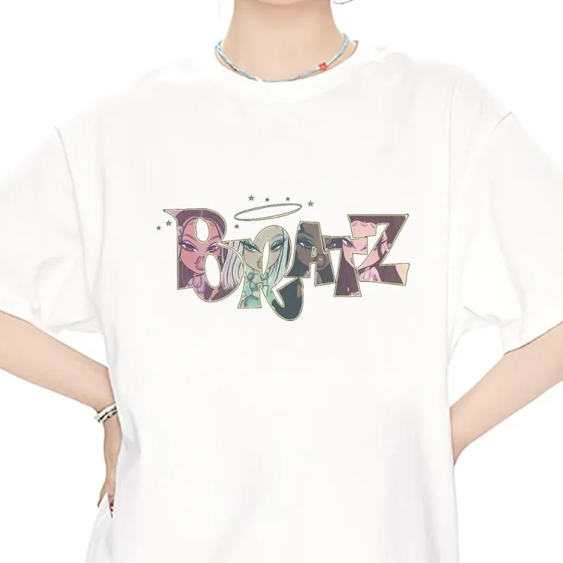 

Cute Fashion Doll B-Bratz T Shirt Women Couple Combination Clothes Short Sleeve Collar Fashion Man Cotton