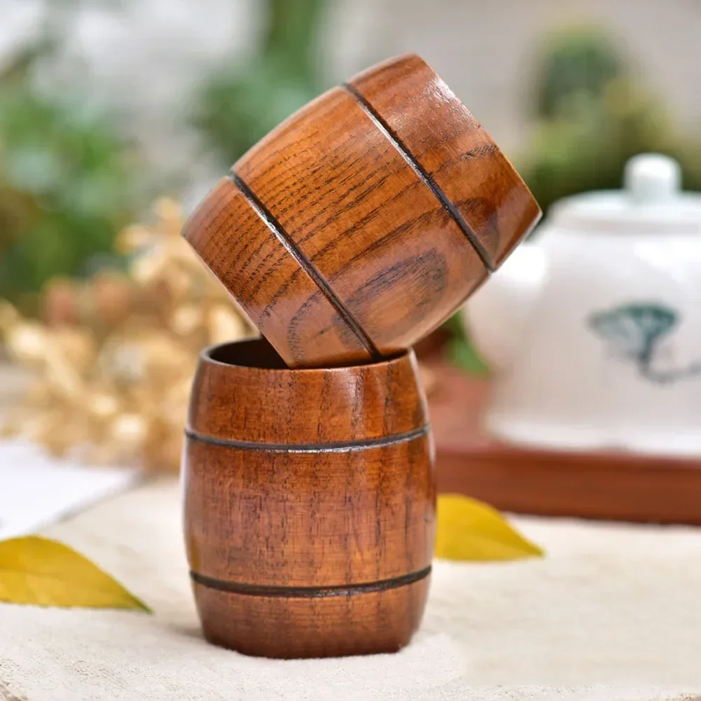 Japanese Date Wood Cups Solid Wood Mugs Restaurant Sake Cups Vintage Heat-insulated To-go Cups Household Teacups