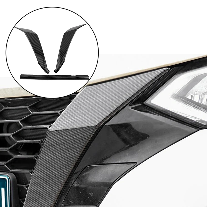 For Nissan Sentra Bluebird Sylphy Almera 2020 2021 Carbon Fiber Front Grille Grills Cover Trim Head Grills Strip