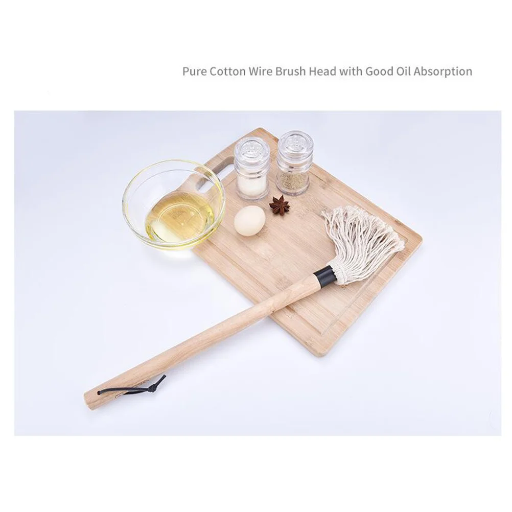 

Cotton Barbecue Sauce Brush 19 Inch Wooden Handle Heat Resistant Basting for Bbq Meat Cakes Pastries Grilling Roasting