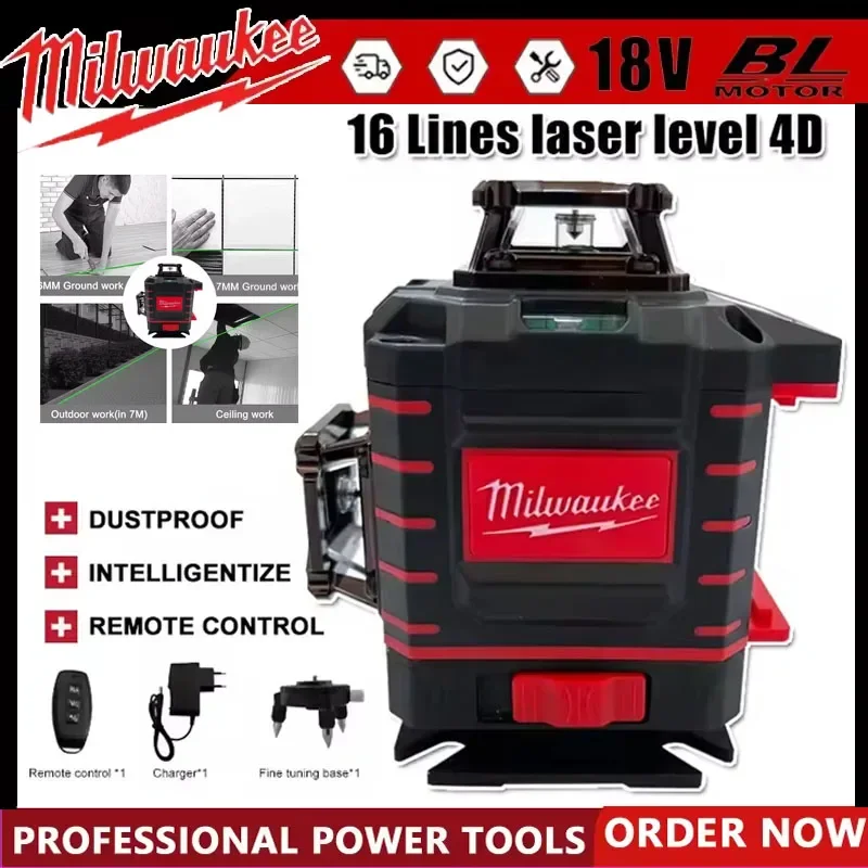 

Milwaukee Degree 360 Vertical Cross Laser Level with Green Beam-Horizontal Vertical Rechargeable Battery Green Laser Level Tools