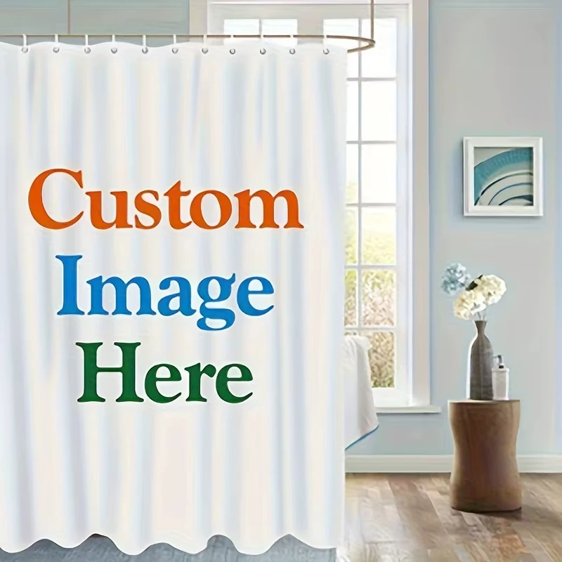 

Custom Solid Color & Mixed Pattern Shower Curtain Waterproof Anti Mildew Thick Fabric Personalized Design Washable Quick Drying