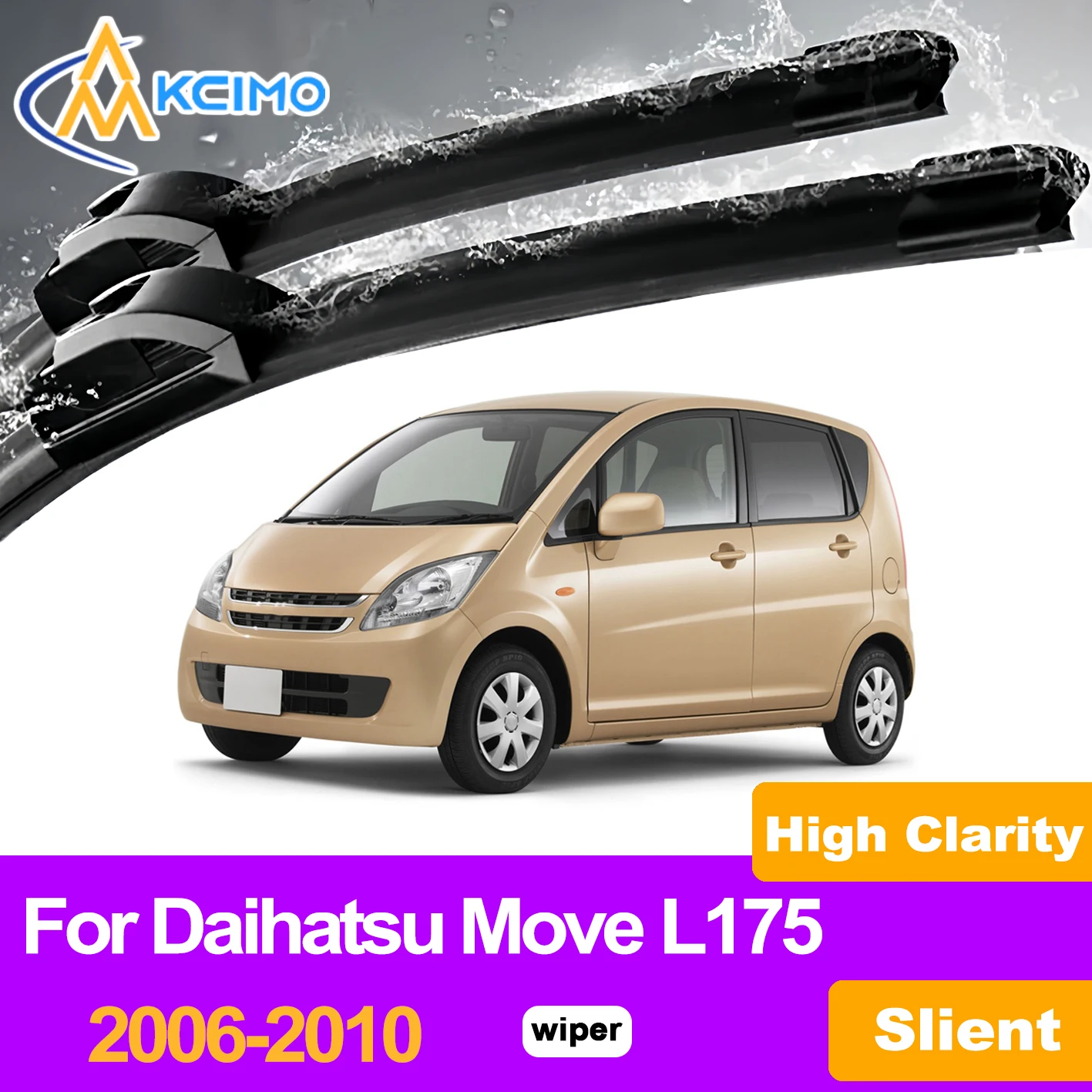 

KCIMO 2PCS Front Windshield Wiper Blades For Daihatsu Move L175 2006-2010, High Quality Rubber All Weather Durable Replacement