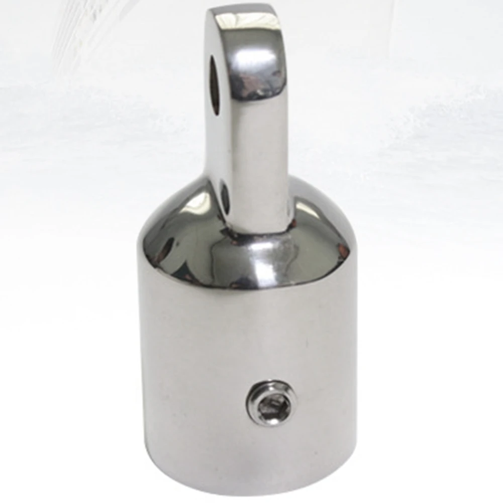 Single Screw 316 Stainless Steel 20mm Eye End Cap Bimini Top Hardware Marine Boat Yacht External Eye End Canopy Tube End