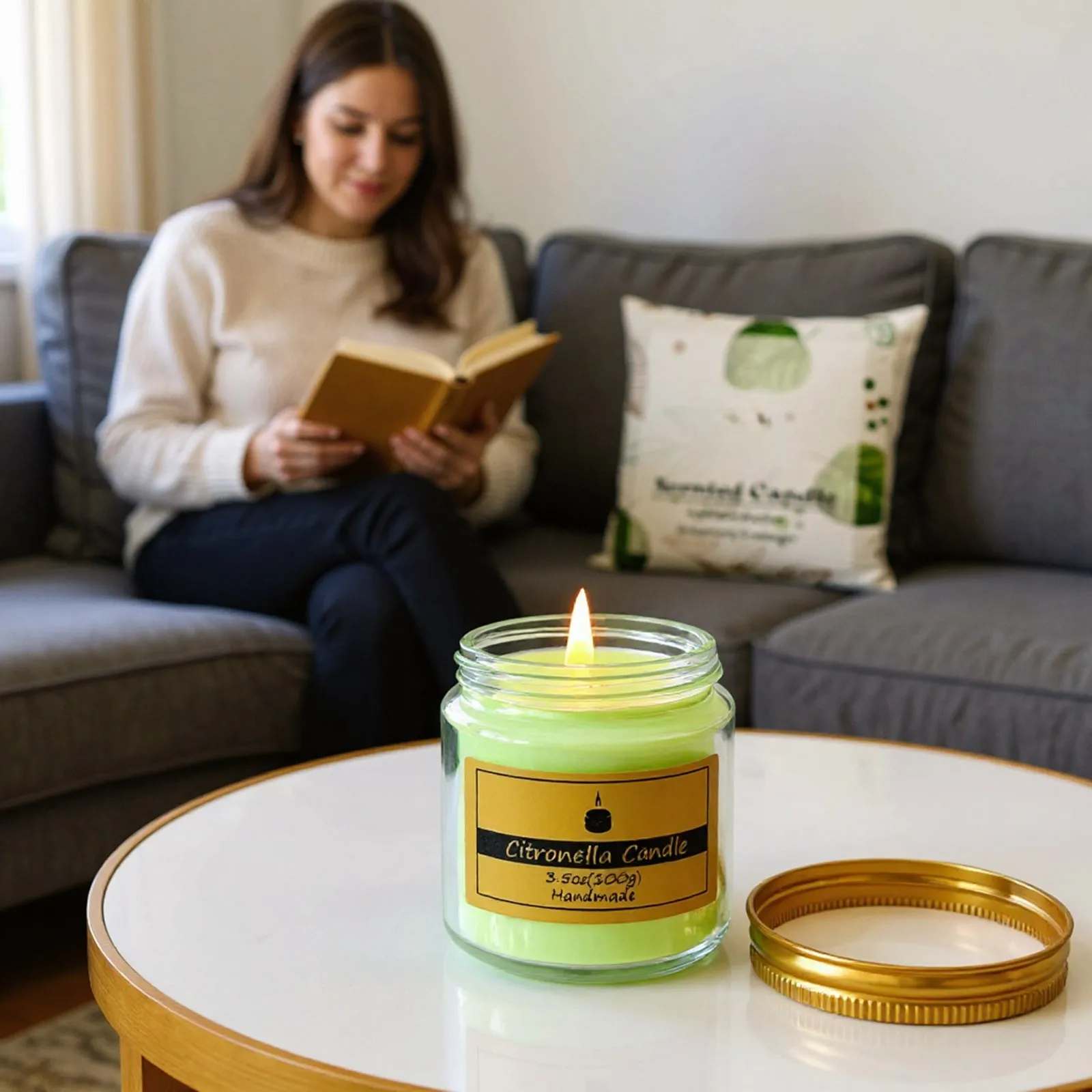 Summer Expel Chironomid Scented Candles Plant Wax Necessary Oil Home Outdoor Midge Mild Citronella Scented Candles view 3