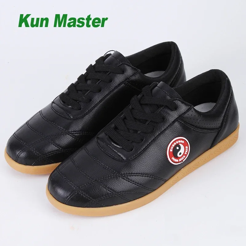 Genuine Leather Kung fu Tai Chi Shoes Martial Art Shoes sport Sneakers Cowhide Leather Unisex Free Flexible Men Women 2022