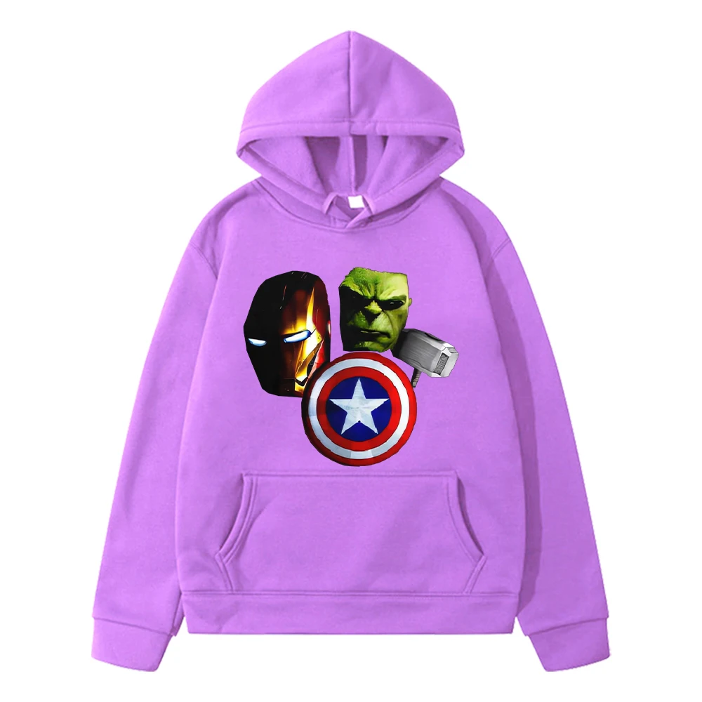 Superman print anime hoodie hoodie Fleece sweatshirt  Cute pullover Autumn Marvel Kawaii jacket y2k sudadera kids clothes girls