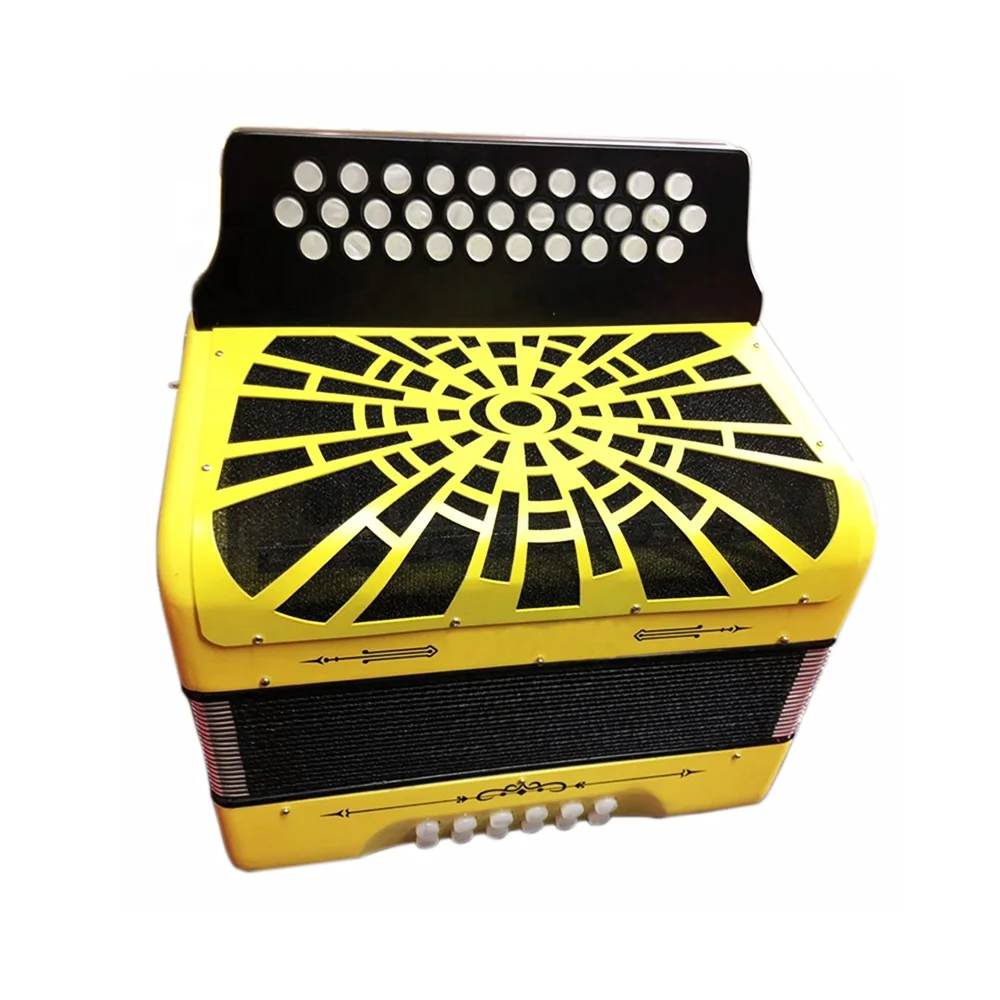 

Профессиональный диатонический аккордеонный инструмент JB3112D, 31 кнопка, 12 басов, желтый аккордеон из дерева