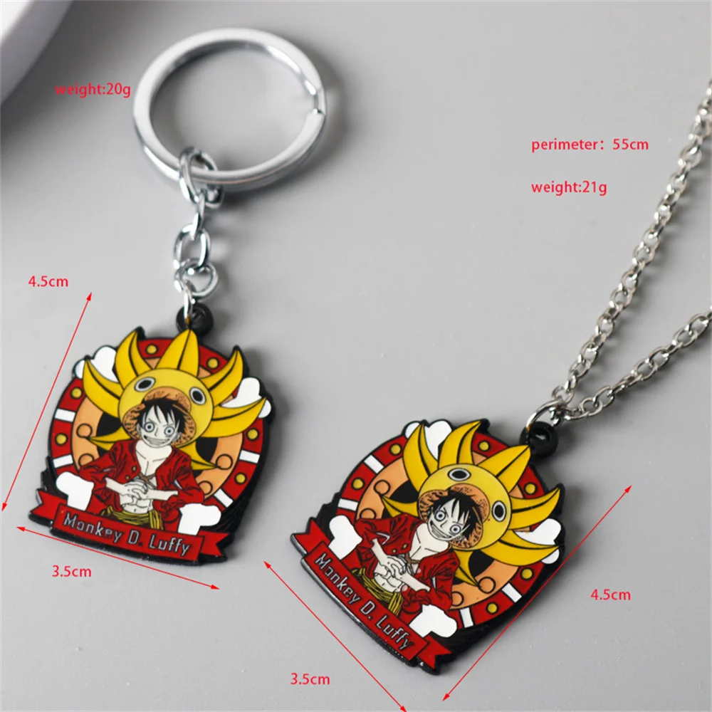 Anime nuevo de una pieza mono D Luffy mil soleado llavero de Metal COLLAR COLGANTE accesorios de Cosplay para hombres mujeres regalo para niños