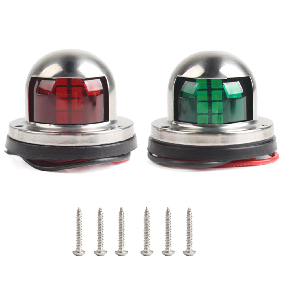 2Pcs Red Green LED Boat Navigation Light 12V Sailing Signal Lamp Marine Yacht Warning Lights Spot Light