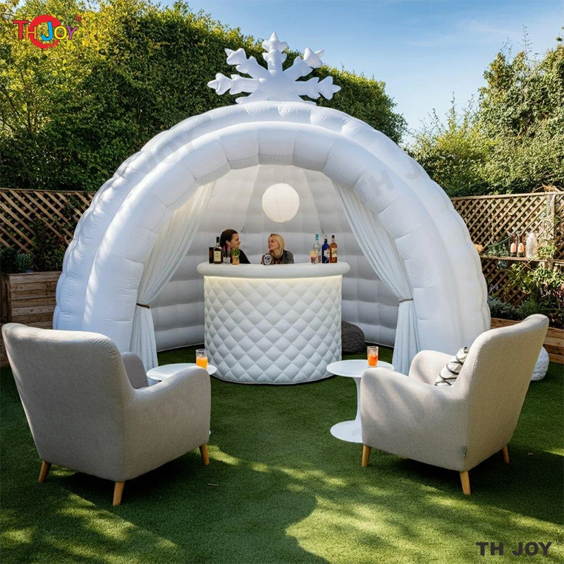 2025 New Design Outdoor Garden Inflatable Ice Bar Inflatable Snow Globe Igloo Inflatable Dome Tent