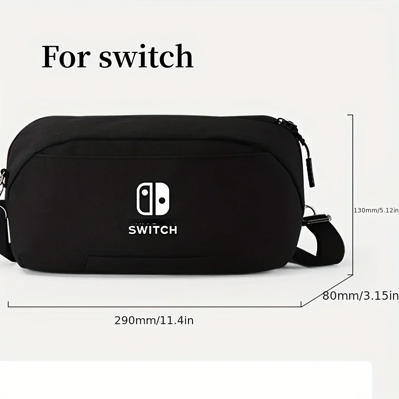 Nintendo Switch Multifunctional Storage Bag with Soft Plush Inside Portable Large Capacity Storage Waterproof Crossbody Bag