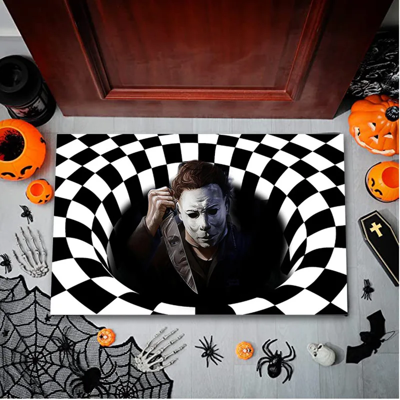 Halloween Horror Clown Entrance Doormat Home Decorations Carpet for Living Room Hallway Long Rugs Bathroom Anti Slip Floor Mat