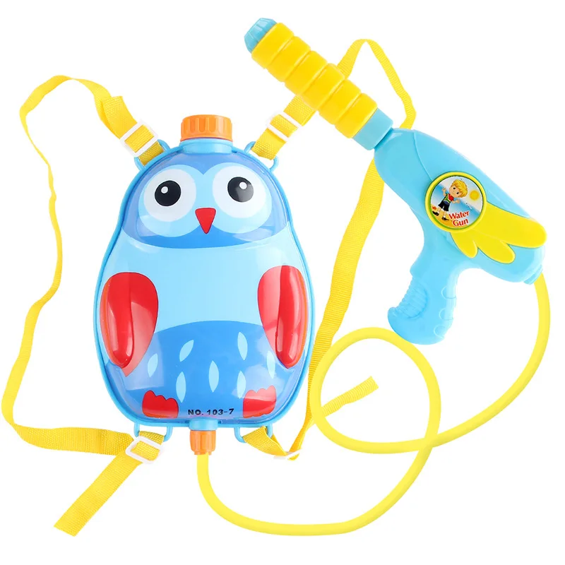 Pistolet à eau jouets enfants dessins animés sac à dos pistolet à eau grande capacité Type extractible pulvérisation d'eau été plage jouets d'eau en plein air