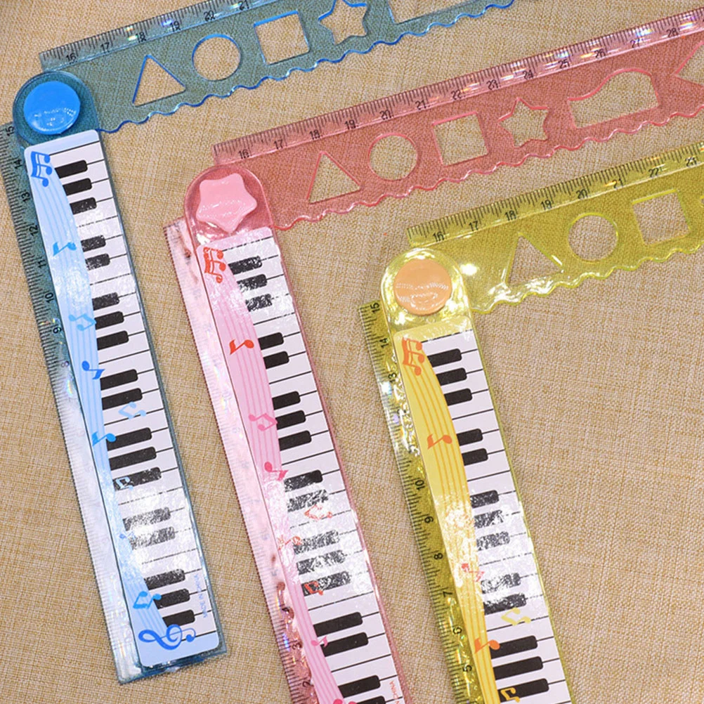 20pcs Foldable Straight Plastic School Student Ruler Lightweight Reusable Ruler For Daily Use Portable Learning Tool