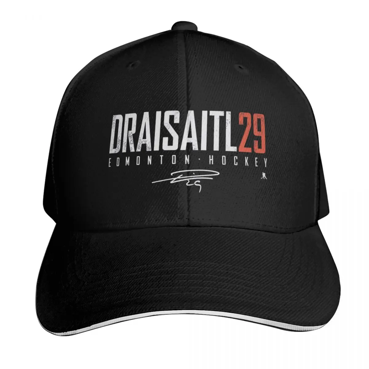Leon Draisaitl Elite Signatures Baseball Cap Breathable Mesh Back Adjustable Buckle Closure Moisture Wicking Quick Dry