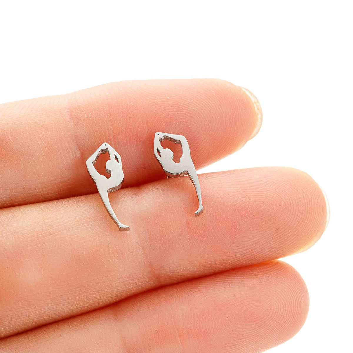 1 Pair Stainless Steel Gymnastics Girl Earrings for Women Fashion Dancer Sport Gymnast Girl Jewelry Ear Piercing Accessories