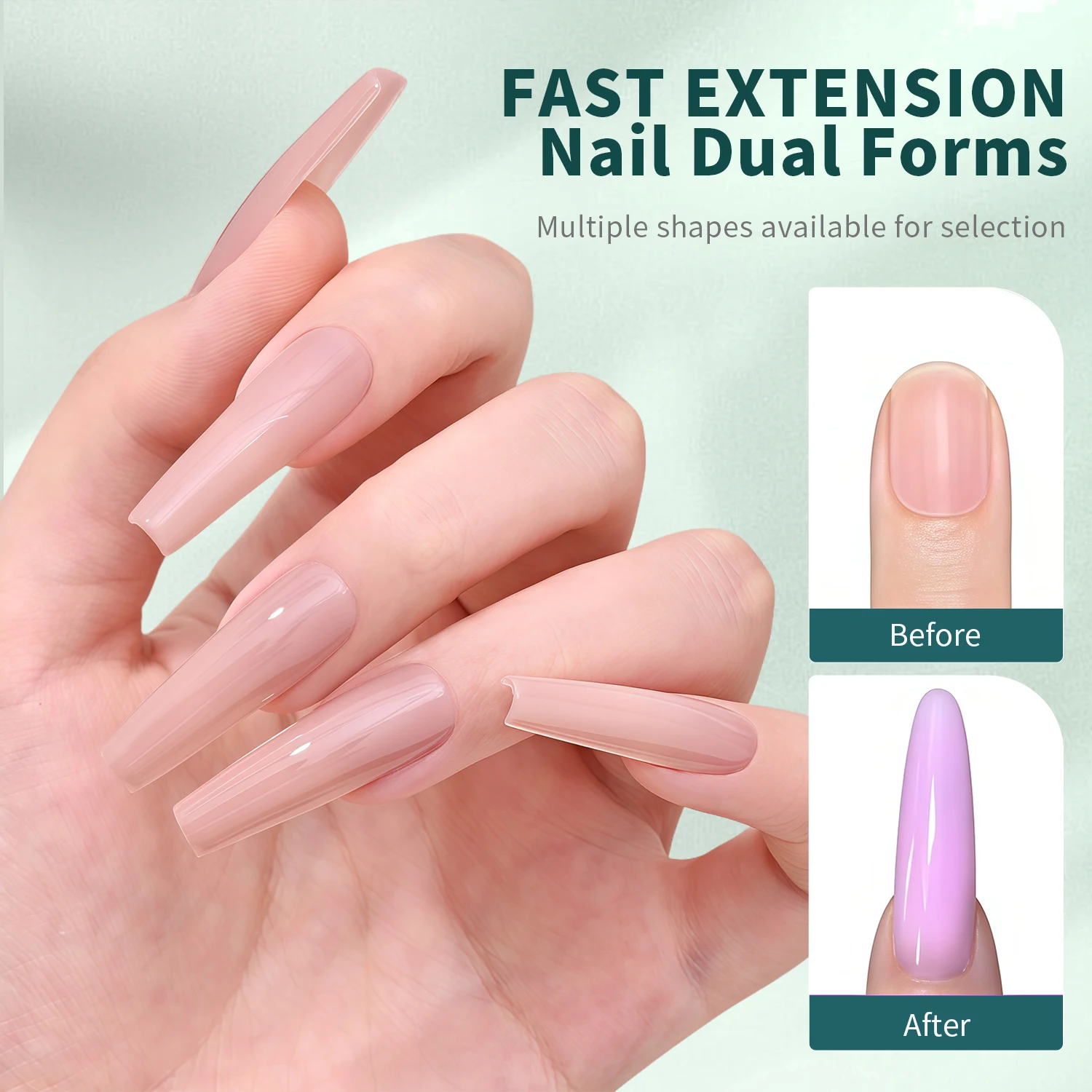 Nailpop Color Nail Dual Form Set Acrylic Extension Nail Forms Fake Nail Tips Gel Molds Full Cover Top Forms 288/120/122pcs