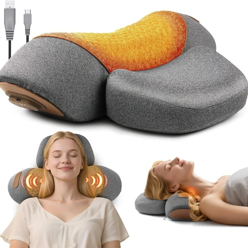 

Heated Massage Cervical Pillow with Switch Sleep Neck Support Spine Care Non Traction