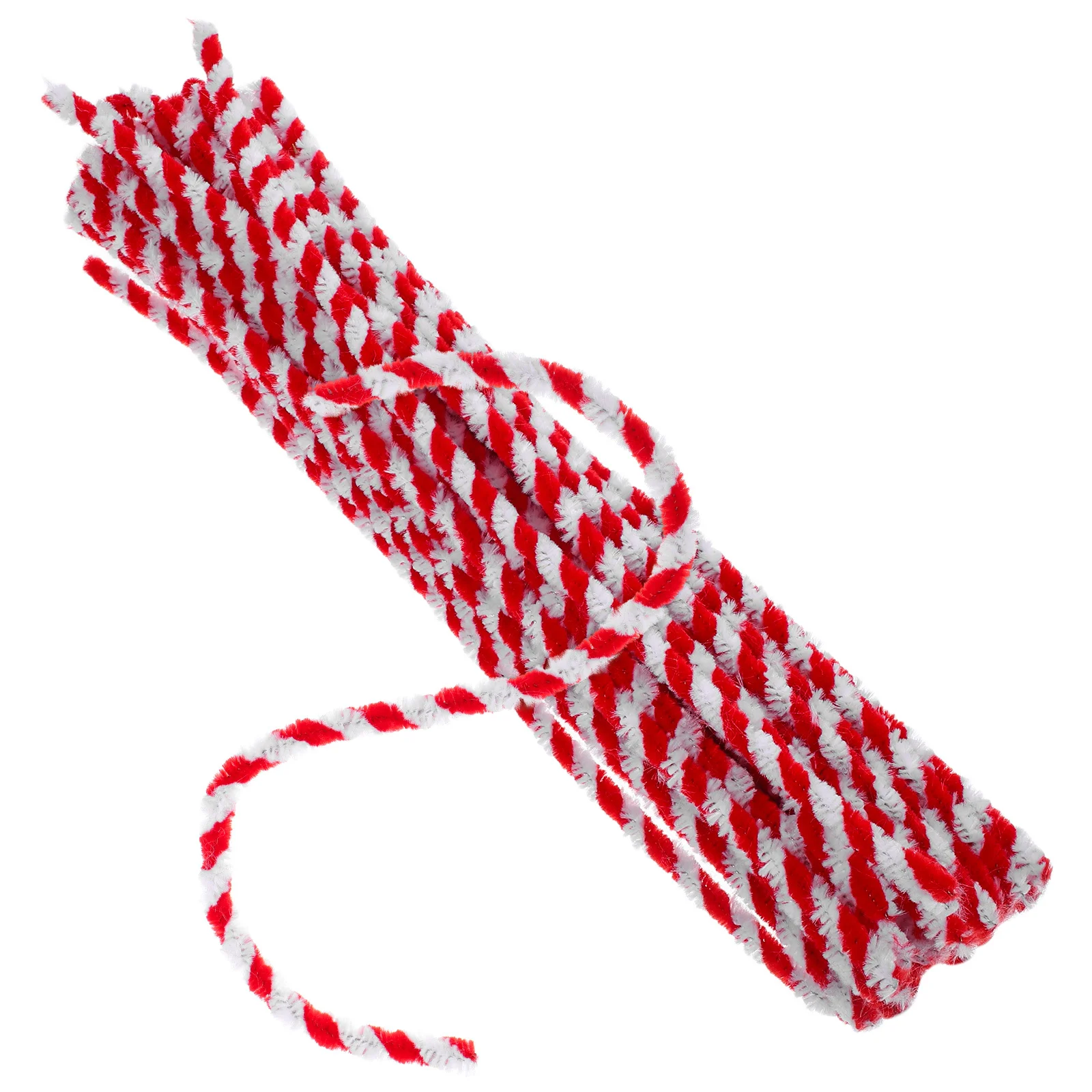 

50 шт. двухцветные стебли из синели, поворотные красные, белые гибкие стержни ручной работы для ручных обучающих материалов «сделай сам»