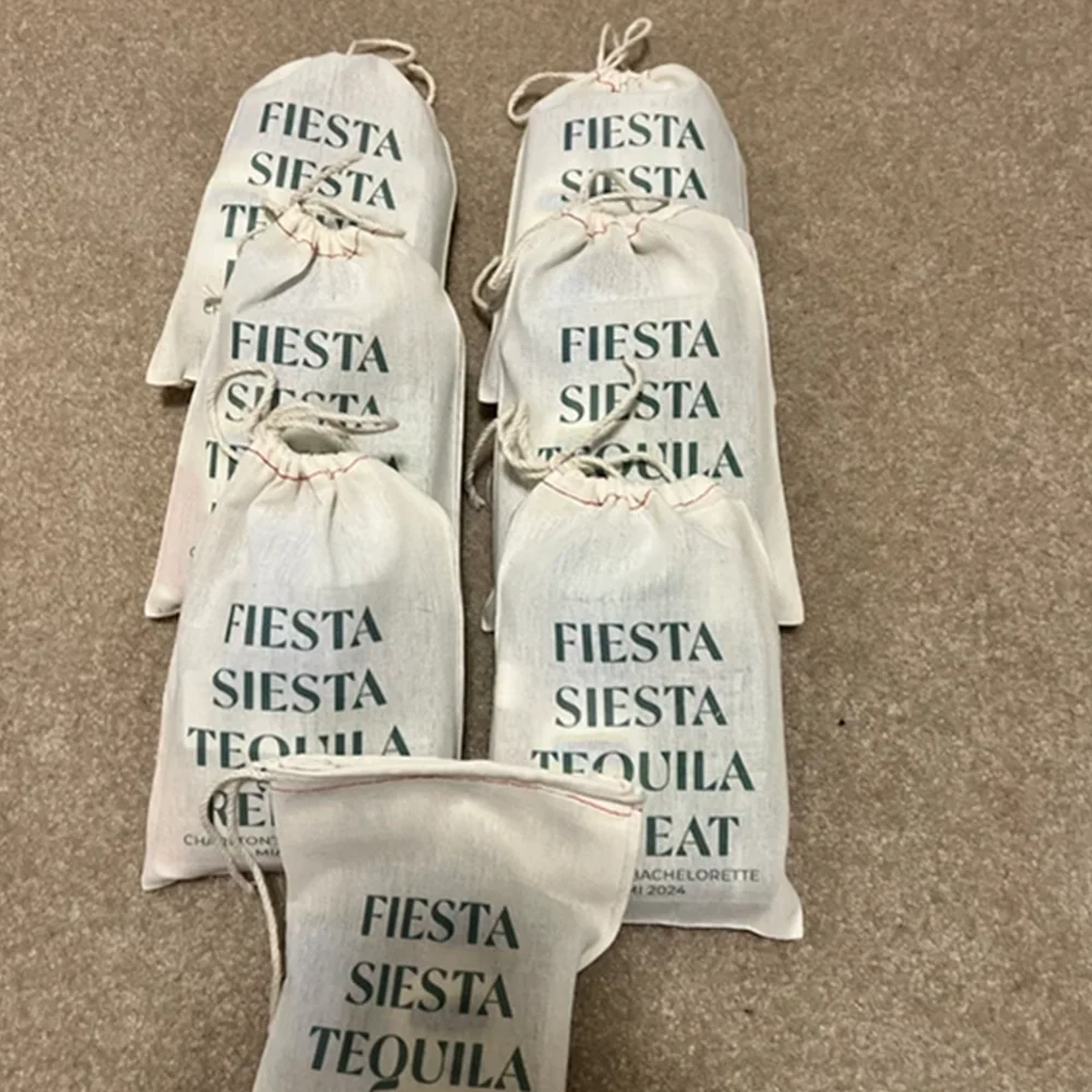 25 adet Fiesta Siesta Tequila tekrar-bachelorette parti-akşamdan kalma kiti çantaları-akşamdan kalma kurtarma kiti-özel hediye-meksika hayatta kalma