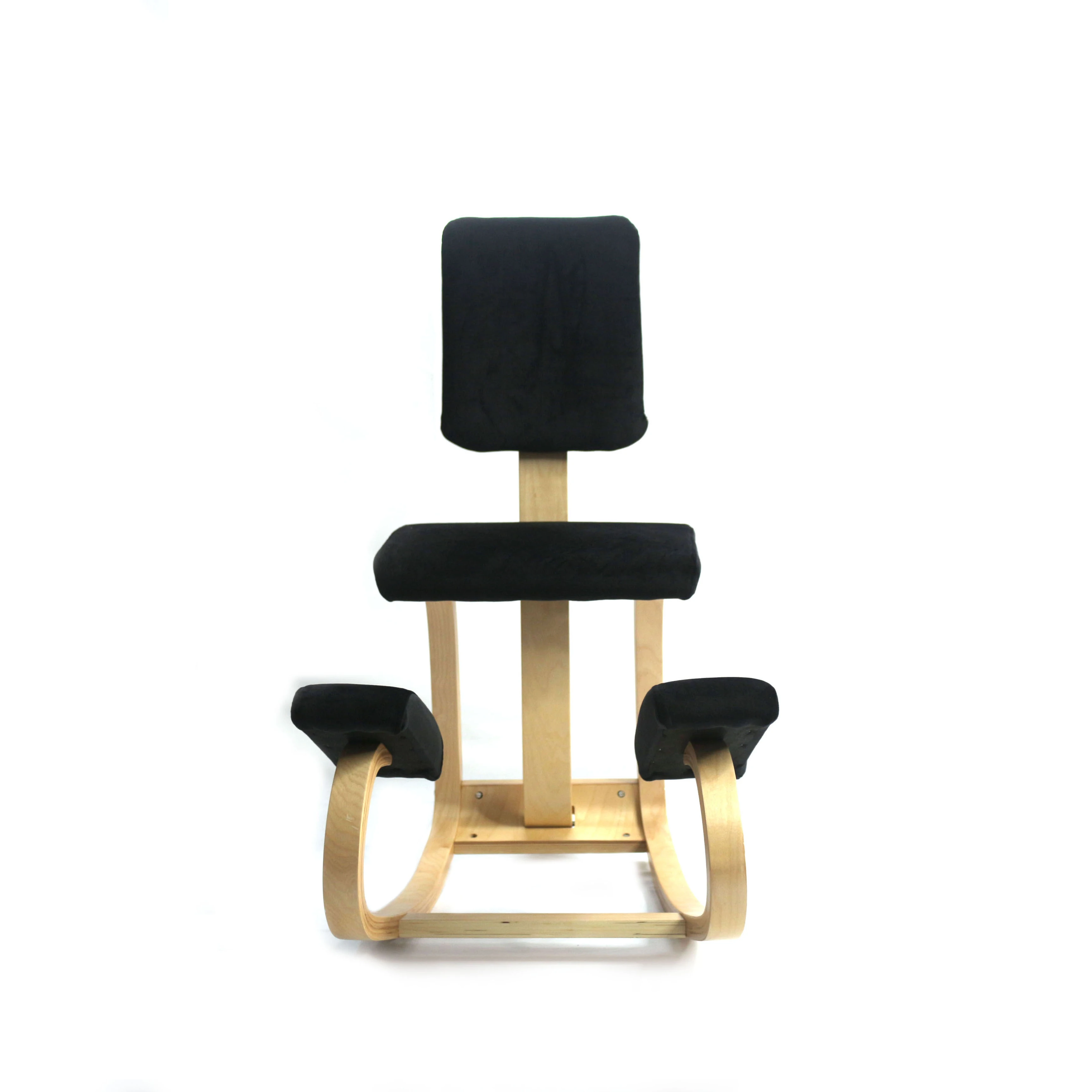 Ergonomic Wooden Rocking Kneeling Chair for Upright Posture Wooden Kneeling Chair