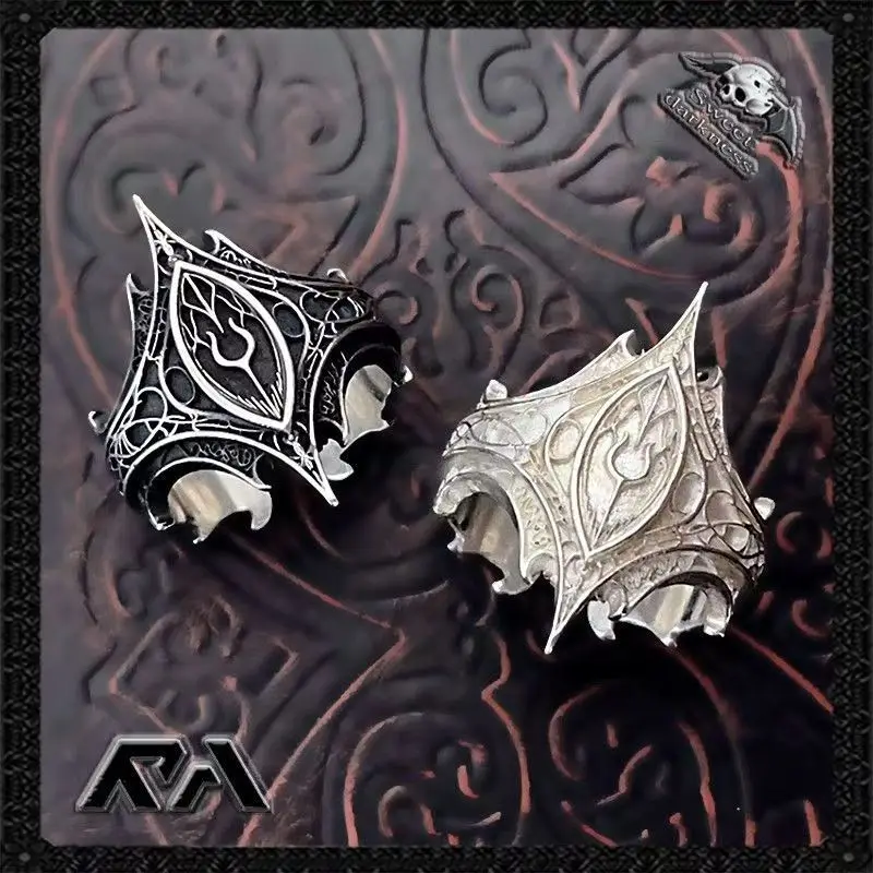 New Retro Rings Creative Festival Gift Personalized 2026 Dark Classical Gothic Style Open Ring Jewelry for Women Retro Wedding