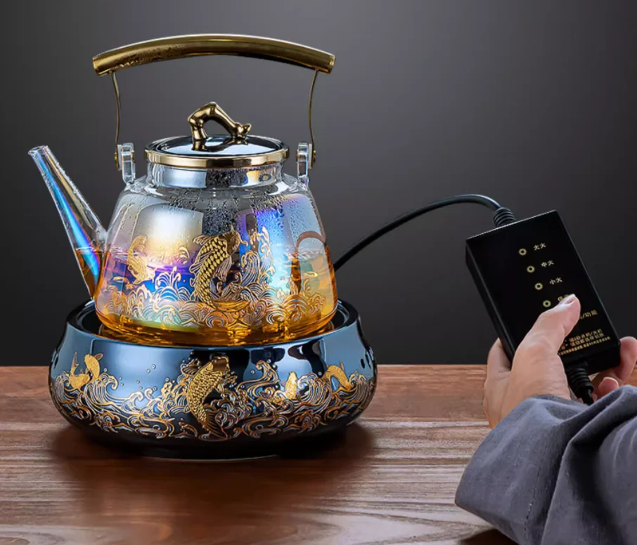 موقد شاي كهربائي مقاوم لدرجات الحرارة العالية 220 فولت ومجموعة غلايات شاي للاستخدام المنزلي AF