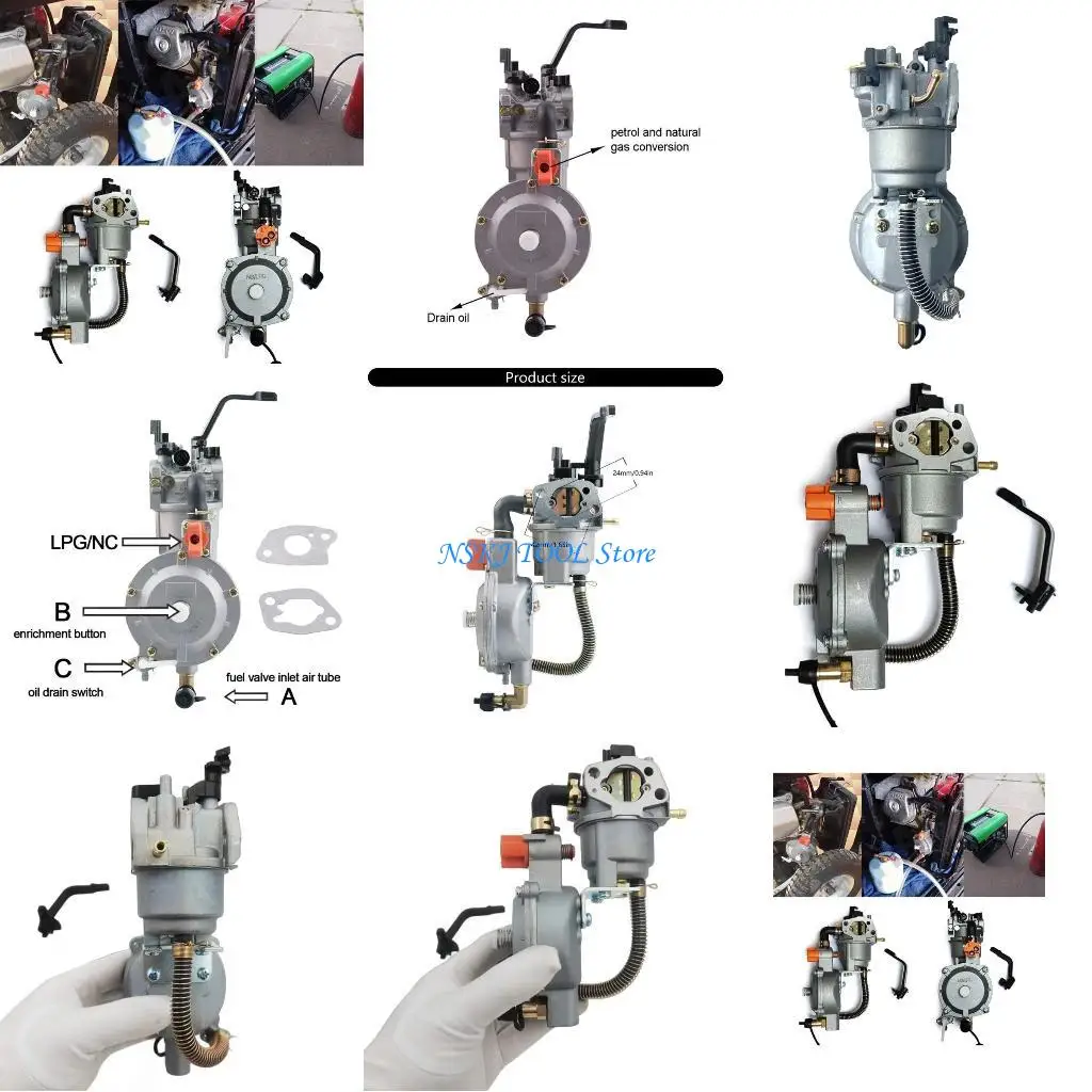 

L8RC Carburetor Upgrades double fuels Carburetor for 168F 170F Engine Farming Equipment