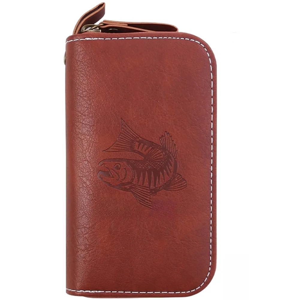 Compact Leather Fly Fishing Wallet with Functional Layout for Flies Hooks Spoons and Small Terminal Tackle On the Move