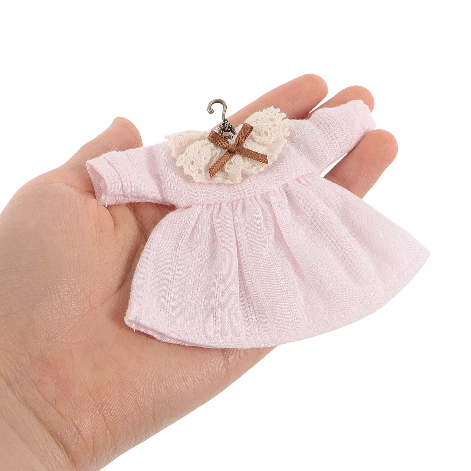 

Vintage Lace-Neck Dress Ob11 Princess Clothes Miniature Dresshouse Decoration Photography Props Wedding Dress Baby Accessories