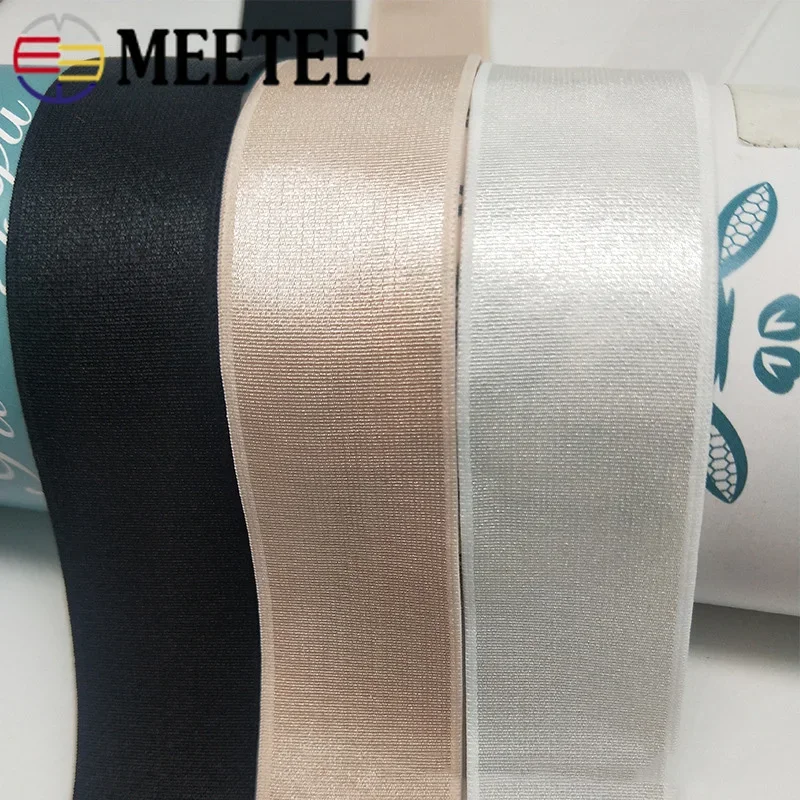 Meetee-Spandex Underwear Nylon Elastic Band Strap, Bra Ear Straps, Webbing Tape, DIY Garment Belt, bandas de borracha, 6-40mm, 10 m, 20m