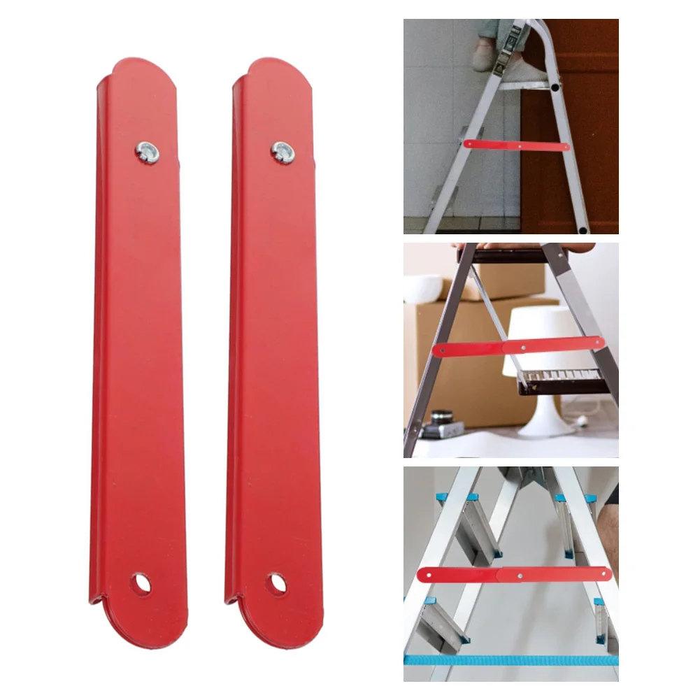 2 Pieces Aluminium Ladder Hinges With Red Pull Rod Replacement Parts For Loft Ladder Repairs Suitable For Various Uses