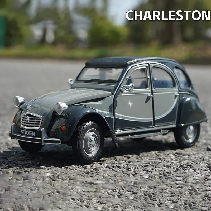 

1:24 WELLY Citroen 2CV 6 Charleston Alloy Diecast Car Model Metal Toy Classic Vehicles Model Simulation Collection Children Gift