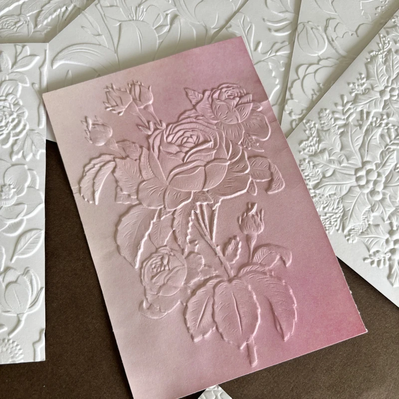 New 3D relief folder - Eternal Rose for handmade letter background greeting card scrapbook