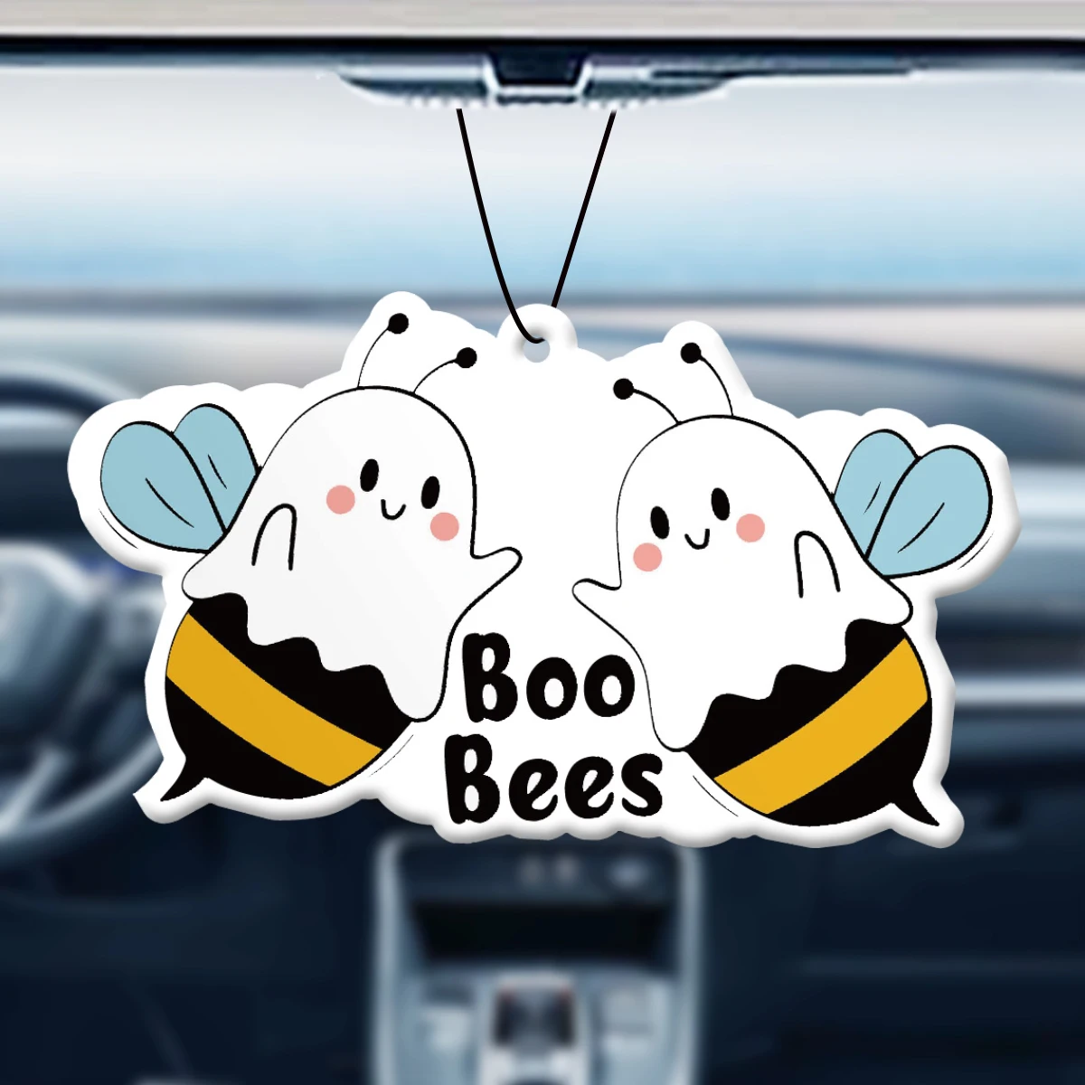 Divertidos Abejitos de Halloween. Feliz Halloween. Perfume Neutral para Auto y Ambientador No Tóxico con Aroma a Abejas Espeluznantes de Halloween (Fragancia de Hotel) | Aceites Esenciales Naturales y Tabletas de Aromaterapia (Noroali/Pomelo/Cedro) | Tipo Colgante y Puede Usarse como Clip de Ventilación |