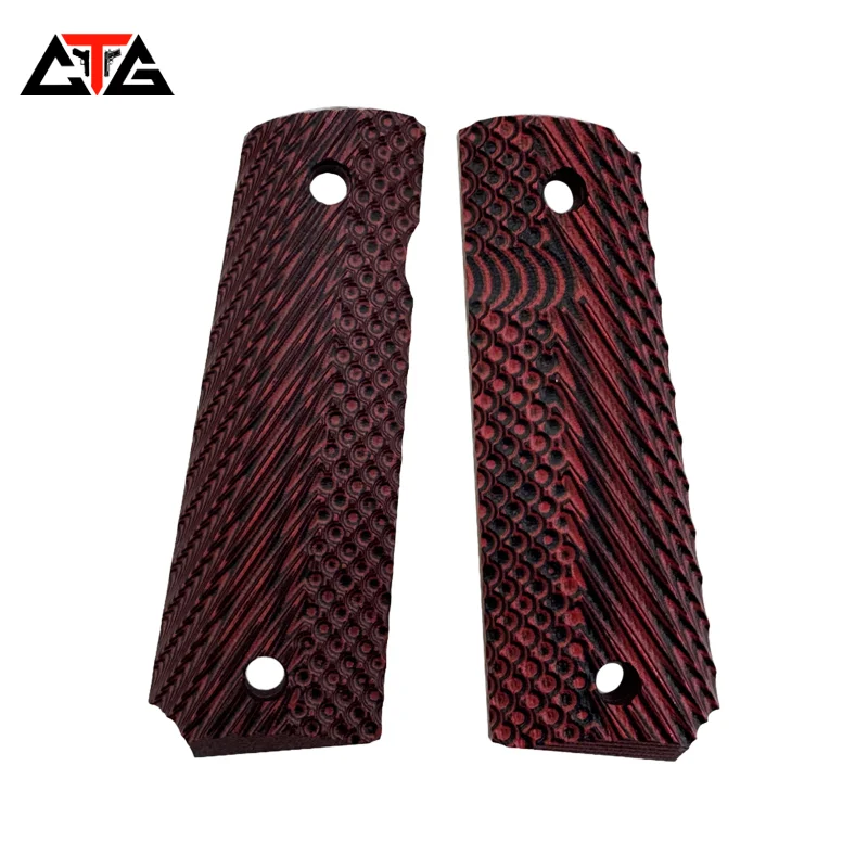 

CTG G10 1911 Grips Full Size Goverment Commander Grip with Flame Hive Ridge
