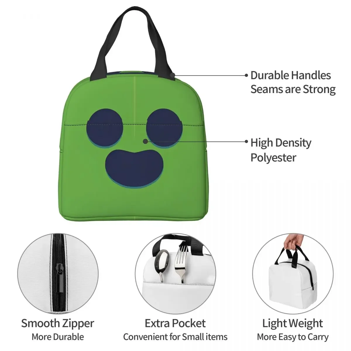 Brawll Emz Spike Squeak Insulated Lunch Bag Game Cartoon Lunch Container Thermal Bag Tote Lunch Box Beach Food Storage Bags