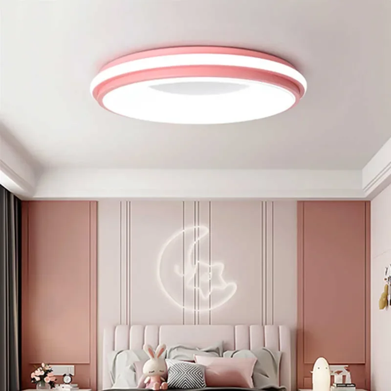 Nordic LED Ceiling Light Macaron Originality Circular Color Modern Ceiling Lamp Balcony Bedroom Study Room Aisles Home Lighting