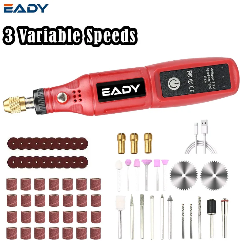

EADY USB Cordless Mini Electric Drill & Engraving Pen – Rotary Tool Set – Rechargeable Hand Drill Polisher for DIY, Grinding,