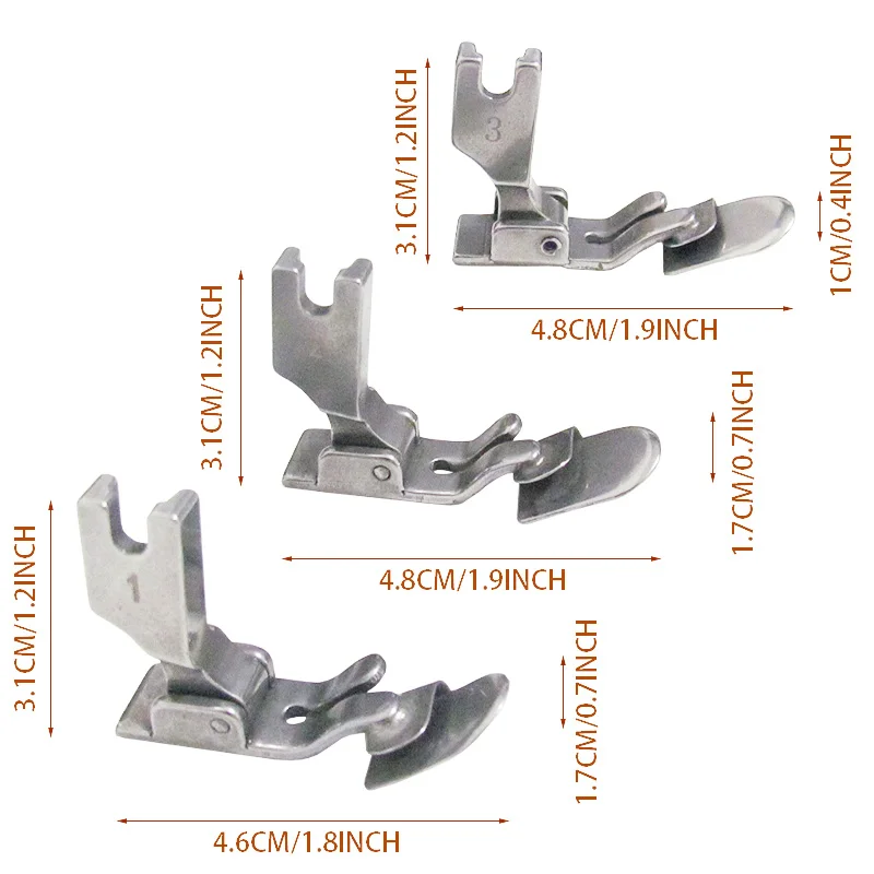 P351 1mm/2mm/3mm Curling Presser Foot Industrial Flat Sewing Machine Folding Hemming Presser Foot